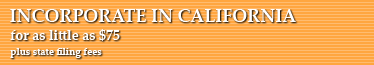 Incorporate In California